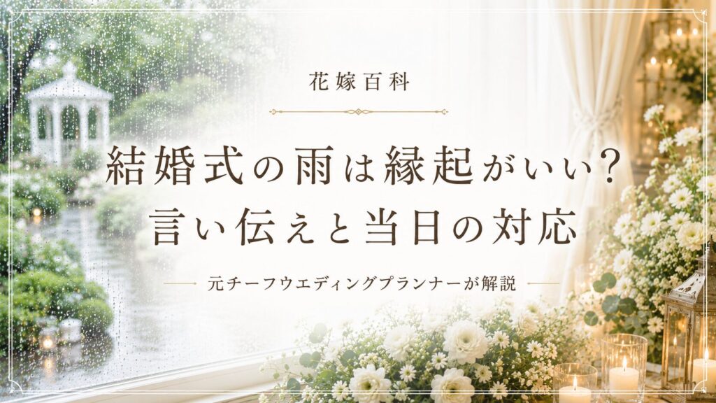 結婚式の雨は縁起がいい？言い伝えと当日の対応を元プランナーが解説
