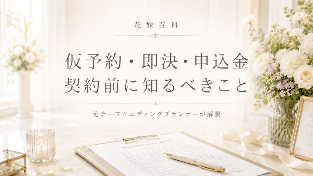 式場契約の前に確認すべきこと｜仮予約・即決・申込金